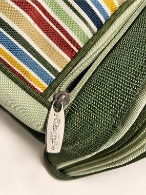 Picnic Time Olive Green Striped Cooler Bag